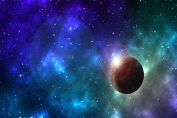 Obraz na płótnie Canvas sphere planet in outer space