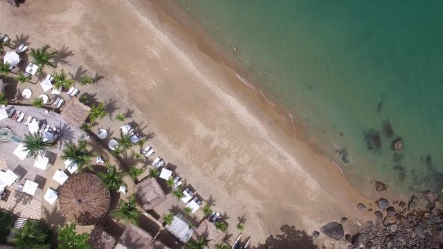 Top View of Praia do Curral (Curral Beach) in Ilhabela, Sao Paulo, Brazil