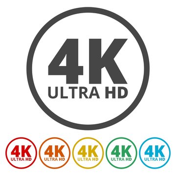 Ultra HD 4K icons set