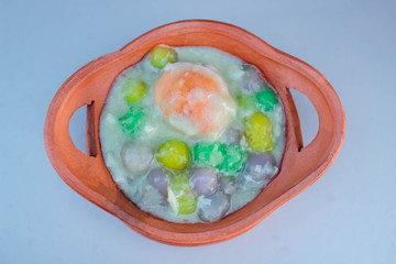 Dumplings in coconut cream, Bua Loi, Dessert of Thailand.