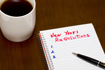 list of New year resolution conceptual