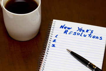 list of New year resolution conceptual