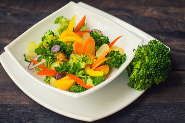 Homemade Green Broccoli Salad with Grapes Onion