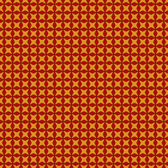 Red and yellow colors seamless pattern with stylized repeating stars. Simple geometric ornament. Modern stylish texture.