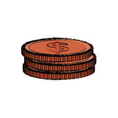 Isolated coins money vector illustration graphic design