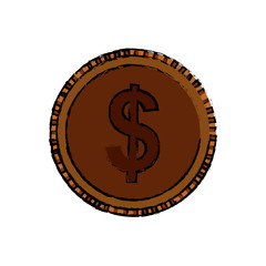 Isolated coin money vector illustration graphic design
