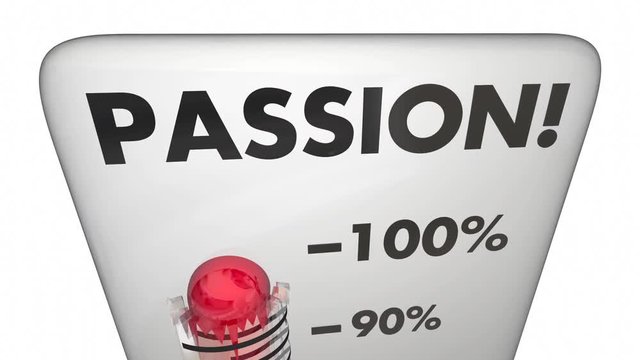 Passion Rising Thermometer Measure Excitement 3d Animation