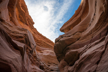 Red Sandstones with sky in the Red Canyon in Israel
