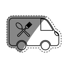 Food delivery vehicle icon vector illustration graphic design