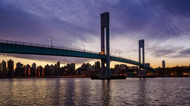 Wards Island Bridge crossing the Harlem River between Manhattan Island and Wards Island in New York City.