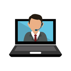 Call center consultant icon vector illustration graphic design