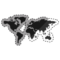 world map silhouette icon vector illustration graphic design