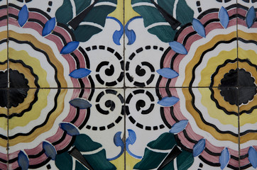 Detail of some typical portuguese tiles