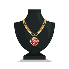 icon mannequins jewelry necklace isolated vector illustration eps 10