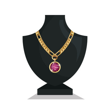 Icon Mannequins Jewelry Necklace Isolated Vector Illustration Eps 10