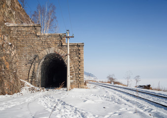 Circum-Baikal railway in January