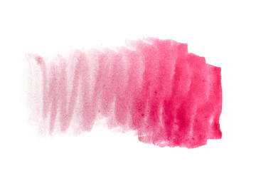 Cerise paint watercolor background. The gradient transition of color from rich cerise paint to light cerise paint. Design elements. Painting. Grunge colorful background on watercolor paper.