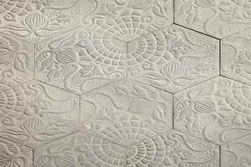 Fototapeta na wymiar Old grey stone pavement background texture