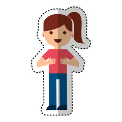 young woman avatar character vector illustration design