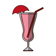 tropical cocktail fresh isolated icon vector illustration design
