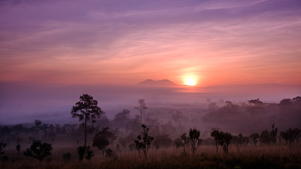 Fototapeta na wymiar Sunrise at Thung Salaeng Luang National Park, Petchabun Province