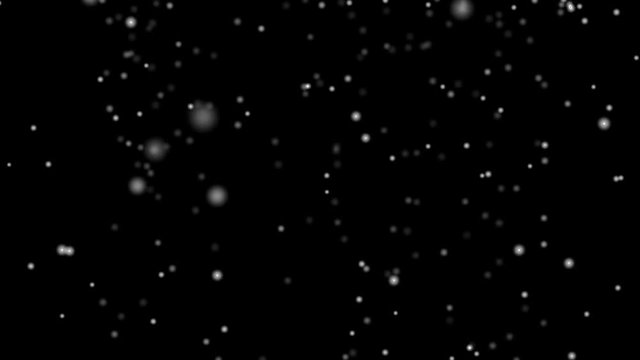 Realistic snowfall with fast speed  isolated on the black background 4K 