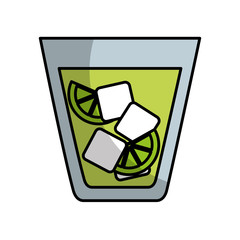 tropical cocktail fresh isolated icon vector illustration design