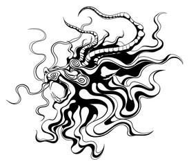 Chinese dragon with wide open mouth