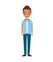 young man avatar character vector illustration design