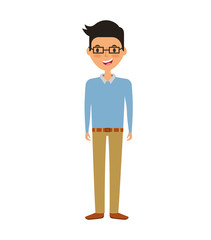 young man avatar character vector illustration design