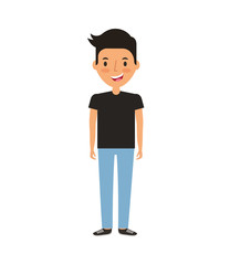 young man avatar character vector illustration design