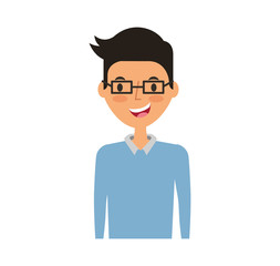 young man avatar character vector illustration design