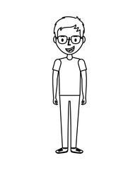 young man avatar character vector illustration design