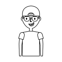 young man avatar character vector illustration design