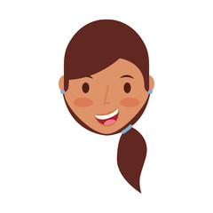 young woman avatar character vector illustration design
