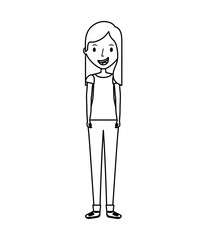 young woman avatar character vector illustration design