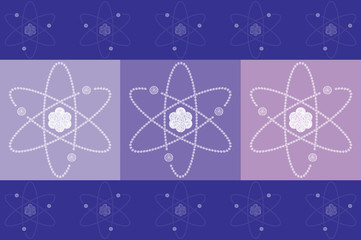 Atomic structure on purple background