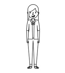 young woman avatar character vector illustration design