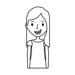 young woman avatar character vector illustration design