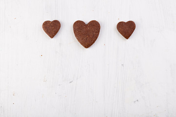 heart shape chocolate cookies for the Valentine's Day