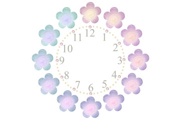 Flower shaped onion clock on white background