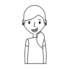 young woman avatar character vector illustration design