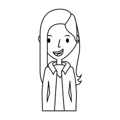 young woman avatar character vector illustration design