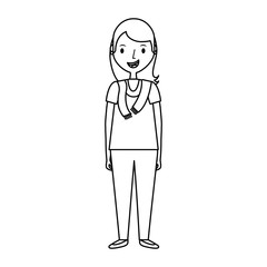 young woman avatar character vector illustration design