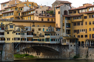 Fototapeta na wymiar Ponte Vecchio in Florence Italy, Bridge with Shops, Arno