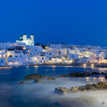Local church of Naoussa village at Paros island in Greece.
