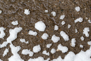 Snow on the ground as a background