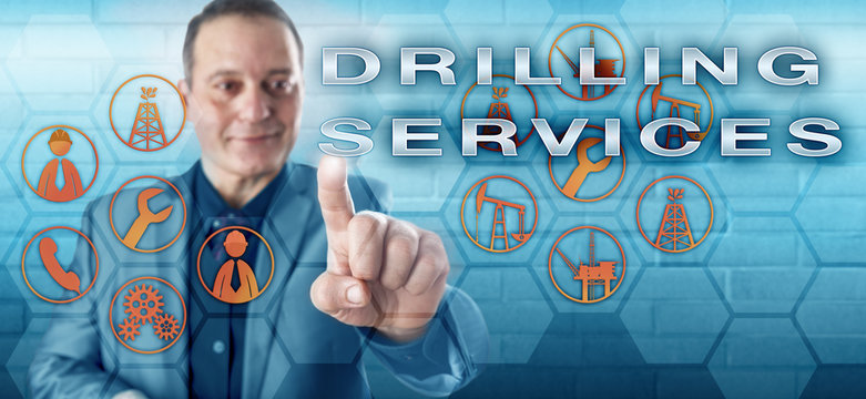 Happy Industrial Manager Pushes DRILLING SERVICES