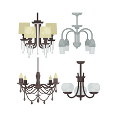 Lamp set isolated. Interior light design.