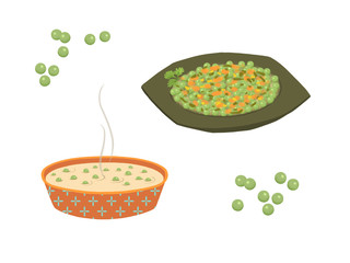 Green peas recipes, salad, soup, porridge